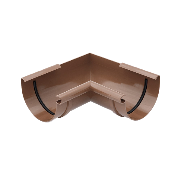 Кут внутрішній 90 гр, пвх, d-150 мм, коричневий, BRYZA