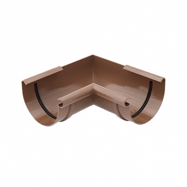 Кут внутрішній 90 гр, пвх, d-75 мм, коричневий, BRYZA