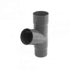 Трійник труби, пвх, d-90 мм, графіт, BRYZA
