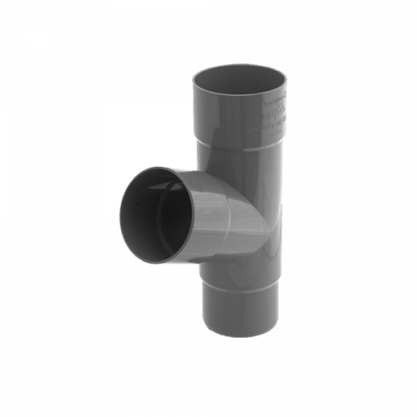 Трійник труби, пвх, d-90 мм, графіт, BRYZA