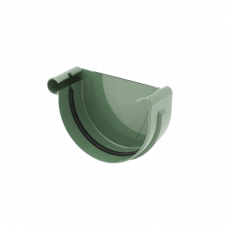 Заглушка жолоба ліва, пвх, d-125 мм, зелений, BRYZA