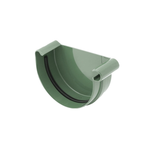 Заглушка жолоба права пвх, d-125 мм, зелений, BRYZA