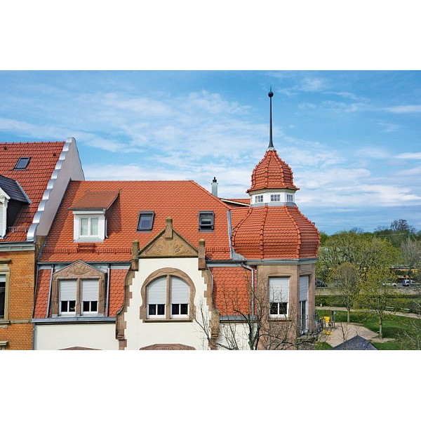 Керамічна черепиця Creaton Biber Manufaktur Segmentschnitt, натуральний червоний