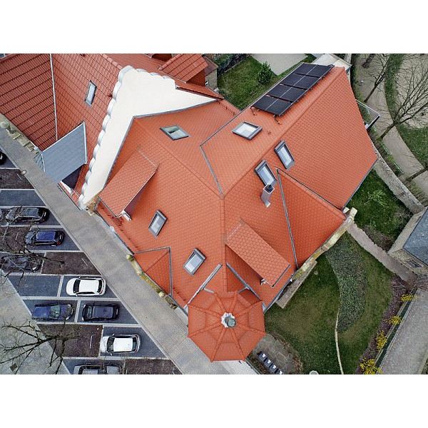 Керамічна черепиця Creaton Biber Manufaktur Segmentschnitt, натуральний червоний