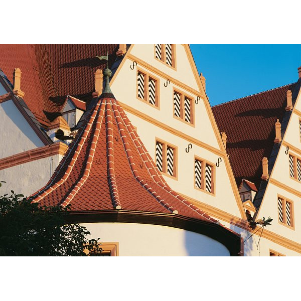 Керамічна черепиця Creaton Biber Sakral Rundschnitt, натуральний червоний