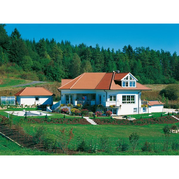 Керамічна черепиця Creaton Biber Antik Geradschnitt, натуральний червоний