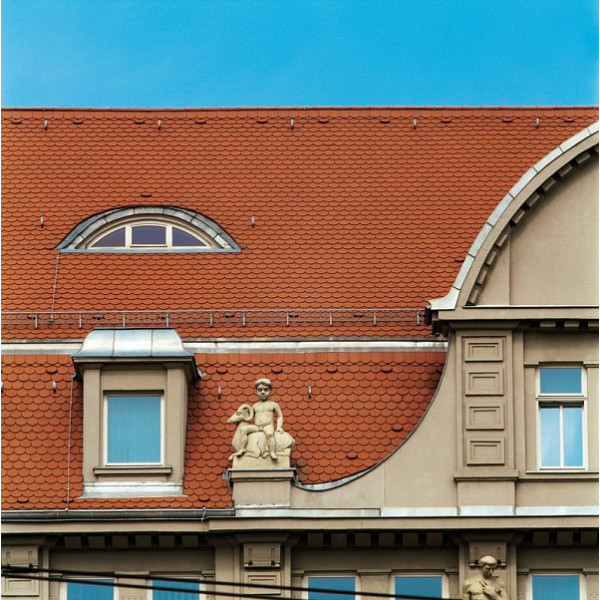 Керамічна черепиця Creaton Biber Profil + Strangfalziegel, натуральний червоний