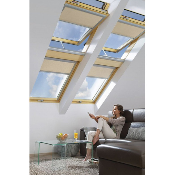 Дерев'яне мансардне вікно, FTU-V U3 Electro/Z-Wave, 78x140, Електричний привід відкривання, Fakro