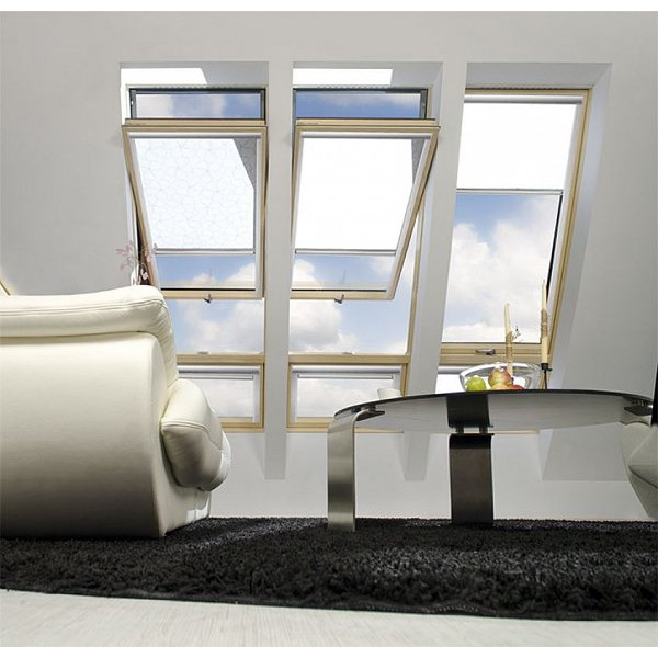 Дерев'яне мансардне вікно з піднесеною віссю повороту створки proSky, FYP-V U3 proSky, 94x206, Середньоворотне відкривання, Fakro