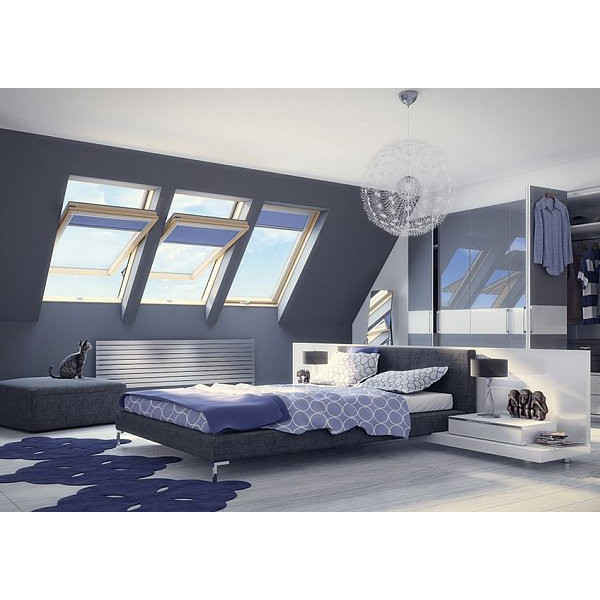 Дерев'яне мансардне вікно, FTS U2, 94x118, Середньооборотне відкривання, Fakro