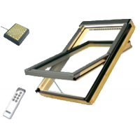 Деревянное мансардное окно, FTU-V U3 Electro/Z-Wave, 78x160, Электрический привод открывания, Fakro