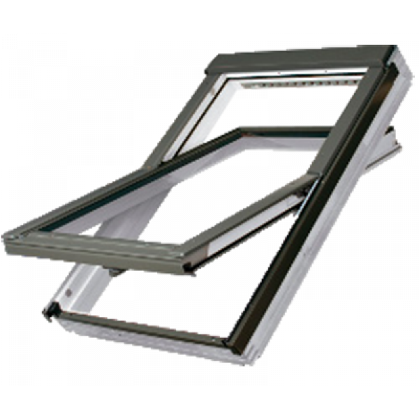 Мансардне вікно (ПВХ), PTP U3, 94x140, Середньооборотне відкривання, Fakro