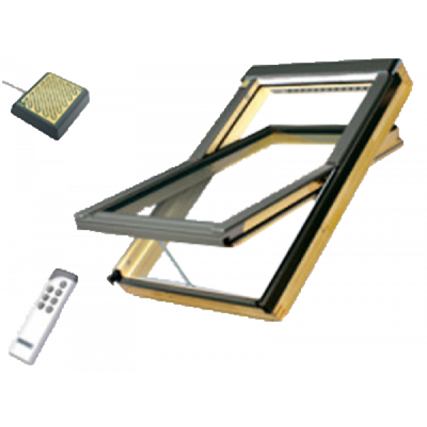 Дерев'яне мансардне вікно, FTU-V U3 Electro/Z-Wave, 66x118, Електричний привід відкривання, Fakro