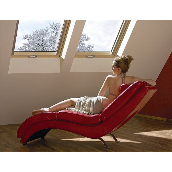 Енергозберігаюче дерев'яне мансардне вікно, FTT-U6 Thermo, 134x98, Середньоворотне відкривання, Fakro