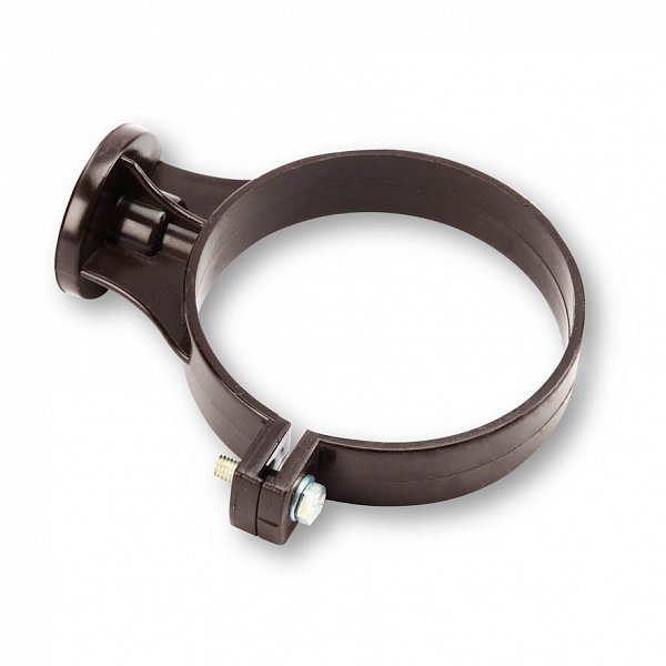 Хомут 80мм для труби ПВХ, для водостоку 124 (110 )/80 мм, колір Темно-коричневий, Galeco