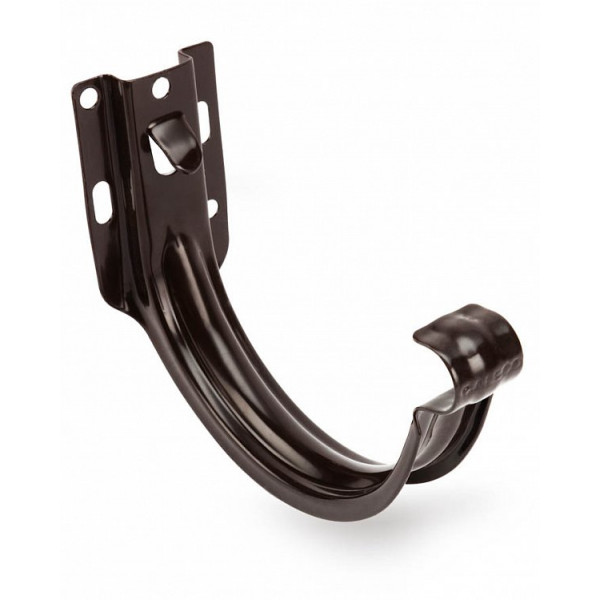 Металевий кронштейн короткий для жолоба ПВХ, 152 (130 )/100 мм, колір Темно-коричневий, Galeco