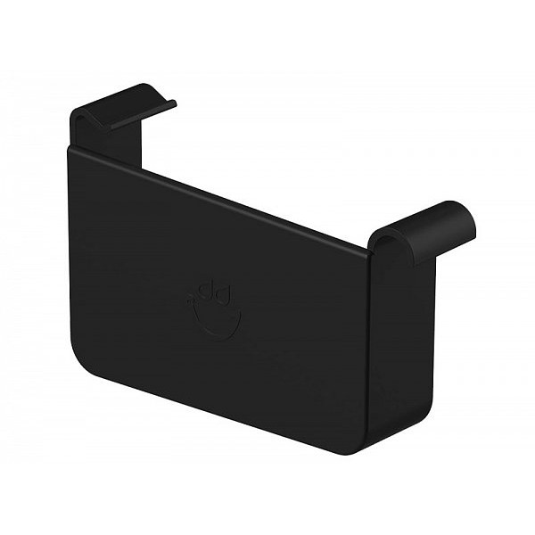 Заглушка ліва ПВХ для квадратного водостоку STAL2, 125/80 мм, колір Чорний, Galeco