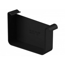 Заглушка права ПВХ для квадратного водостоку STAL2, 125/80 мм, колір Чорний, Galeco