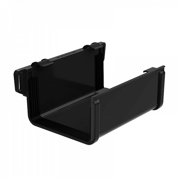 З'єднувач жолоби 135 мм (з додатковими ущільнювальними прокладками 2 шт.) PVKh2, 135/80 мм, колір Чорний, Galeco