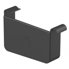 Заглушка ліва ПВХ для квадратного водостоку STAL2, 125/80 мм, колір Графіт, Galeco