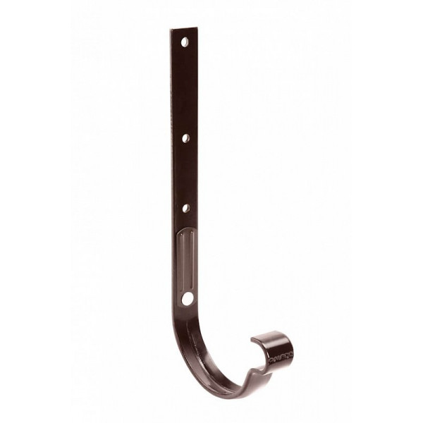 Металіч. кронштейн посилений 4 мм для жолоба ПВХ, для водостоку 124 (110 )/80 мм, колір Темно-коричневий, Galeco