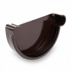 Заглушка жолоба права ПВХ, 124 (110 )/80 мм, колір Темно-коричневий, Galeco