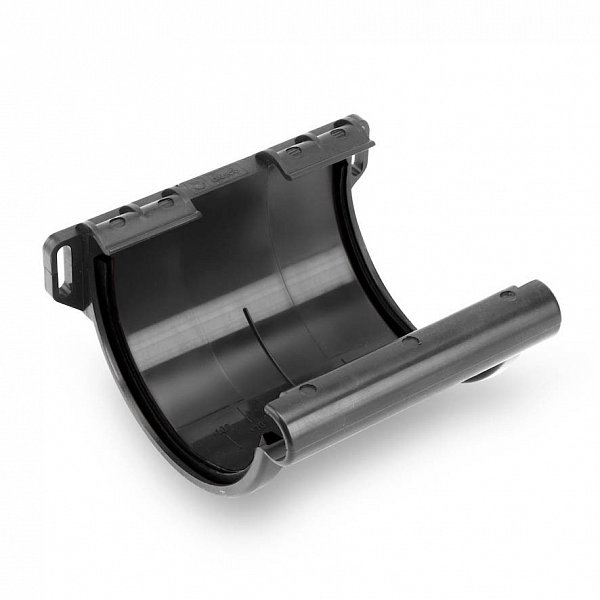 З'єднувач жолоби ПВХ, 152 (130 )/100 мм, колір Графіт, Galeco