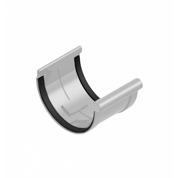 Муфта жолоба 120мм ПВХ, колір Сірий, Ines