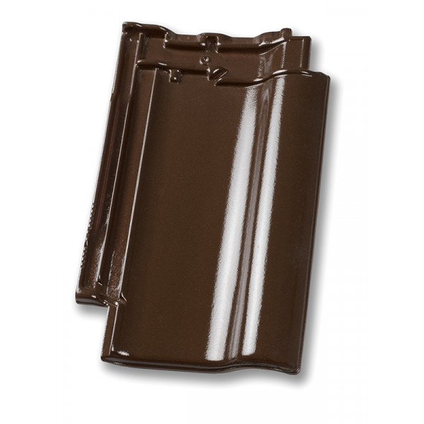 Керамічна черепиця Nelskamp F 12, Темно-коричневий глянцевий