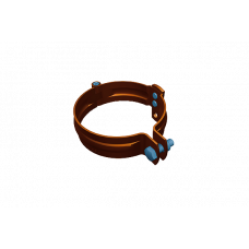 Хомут труби круглої d-100 мм, M10, без штира, алюміній, Черепично-червоний (RAL 8004), Prefa