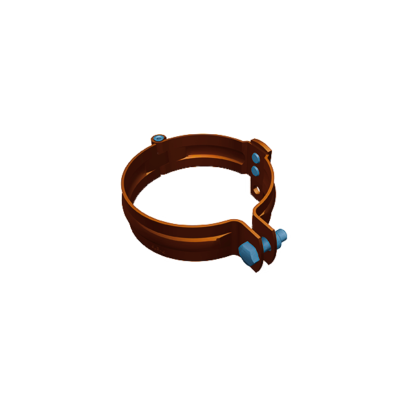 Хомут труби круглої d-100 мм, M10, без штира, алюміній, Черепично-червоний (RAL 8004), Prefa