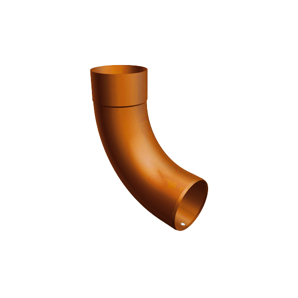 Коліно 72 градуси d-100 мм для круглого водостоку, алюміній, Черепично-червоний (RAL 8004), Prefa