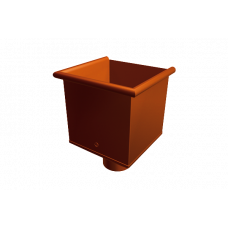 Одиночна вирва, d-100 мм для круглого водостоку, алюміній, Черепично-червоний (RAL 8004), Prefa