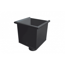 Одиночна вирва труби квадратної, d-100 мм, алюміній, Темно-сірий RAL 7016, Prefa