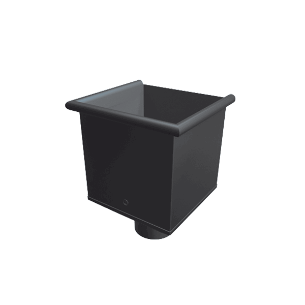 Одиночна вирва труби квадратної, d-100 мм, алюміній, Темно-сірий RAL 7016, Prefa