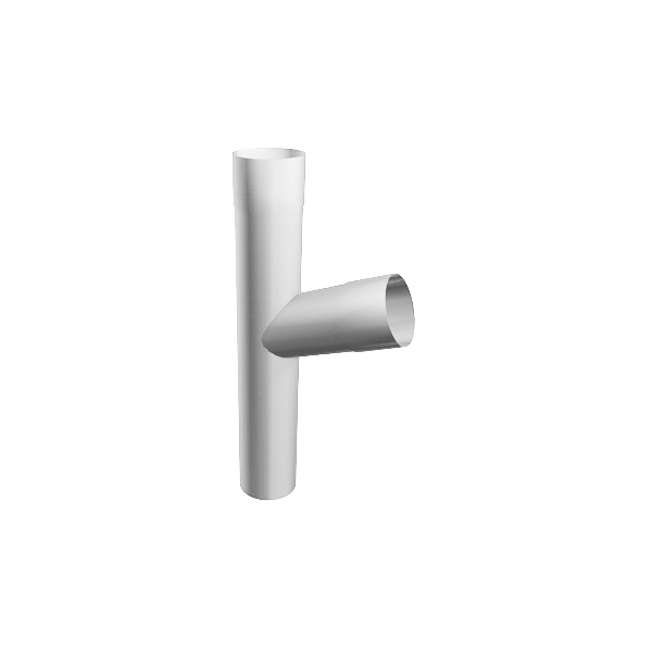 Трійник труби 100/100 для круглого водостоку, алюміній, Білий, Prefa