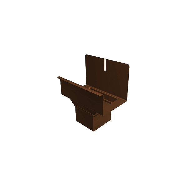 Вихід для труби квадратної d-100 мм, 333 мм для квадратного водостоку, алюміній, Коричневий, Prefa