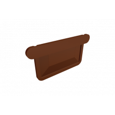 Заглушка прямокутного жолоба універсальна 333 мм для квадратного водостоку, алюміній, Коричневий, Prefa