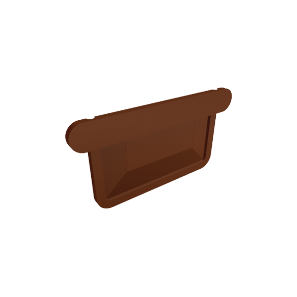 Заглушка прямокутного жолоба універсальна 333 мм для квадратного водостоку, алюміній, Коричневий, Prefa