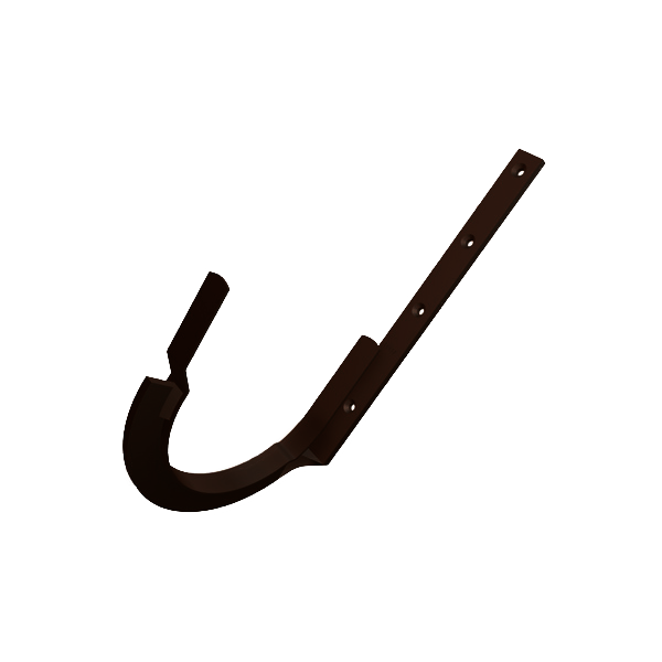 Гак півкруглого жолоба 333/28x7 мм, алюміній, Оріхово-коричневий, Prefa