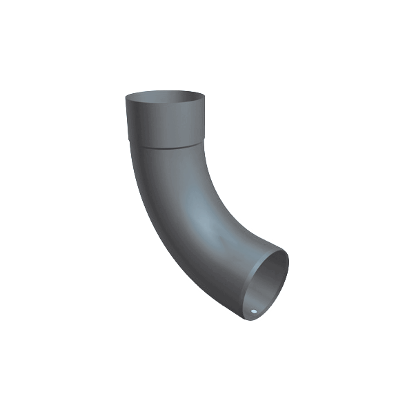 Коліно 72 градуси d-100 мм для круглого водостоку, алюміній, Темно-сірий RAL 7016, Prefa