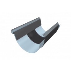 Компенсатор півкруглого жолоба 333 мм з накладкою, алюміній, Темно-сірий RAL 7016, Prefa