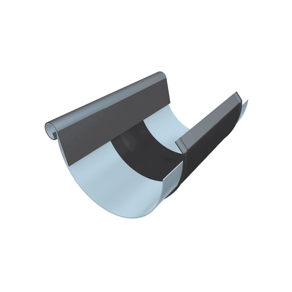 Компенсатор півкруглого жолоба 333 мм з накладкою, алюміній, Темно-сірий RAL 7016, Prefa