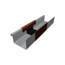 Компенсатор прямокутного жолоба 333 мм з накладкою для квадратного водостоку, алюміній, Коричневий, Prefa