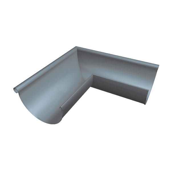 Кут напівкруглого жолоба 333 мм, зовнішній, алюміній, Темно-сірий RAL 7016, Prefa