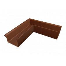 Кут прямокутного жолоба 333 мм для квадратного водостоку, зовнішній, алюміній, Коричневий, Prefa