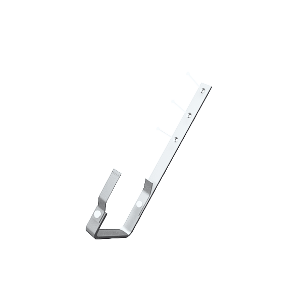 Гак прямокутного жолоба 333/28x7 мм, алюміній для квадратного водостоку, Білий, Prefa