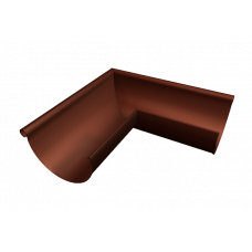 Кут напівкруглого жолоба 333 мм, зовнішній, алюміній, Горіхово-коричневий, Prefa