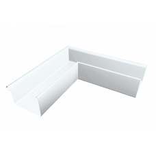 Кут прямокутного жолоба 333 мм для квадратного водостоку, зовнішній, алюміній, Білий, Prefa