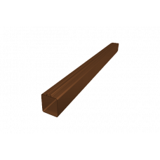 Труба квадратна 1,5 м, d-100 мм, 1,6 мм, алюміній, Коричневий, Prefa